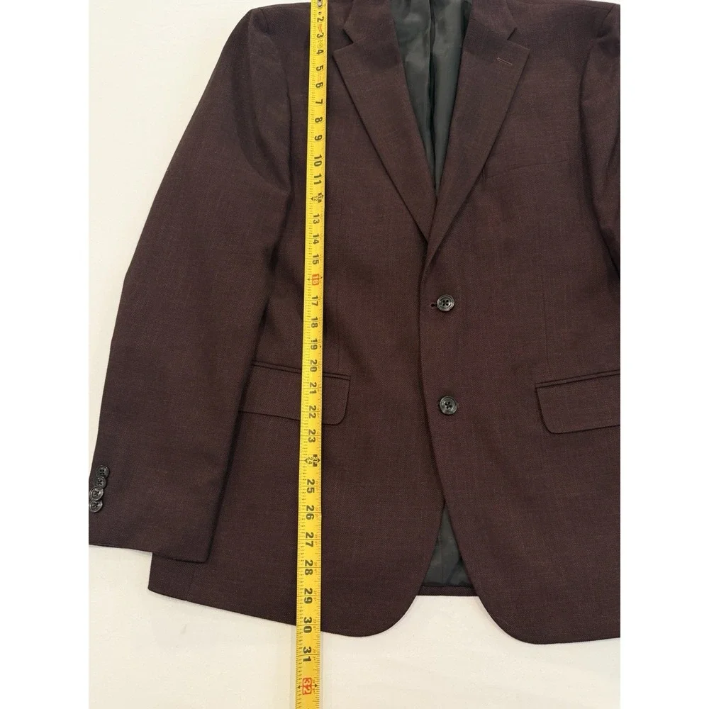 Tommy Hilfiger Men's Blazer Jacket Modern-Fit Solid Burgundy Size 36R formal